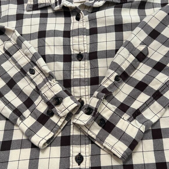 Filson Shirt Womens Medium Brown Cream Plaid Check Long Sleeve Button Up Casual - Picture 6 of 8